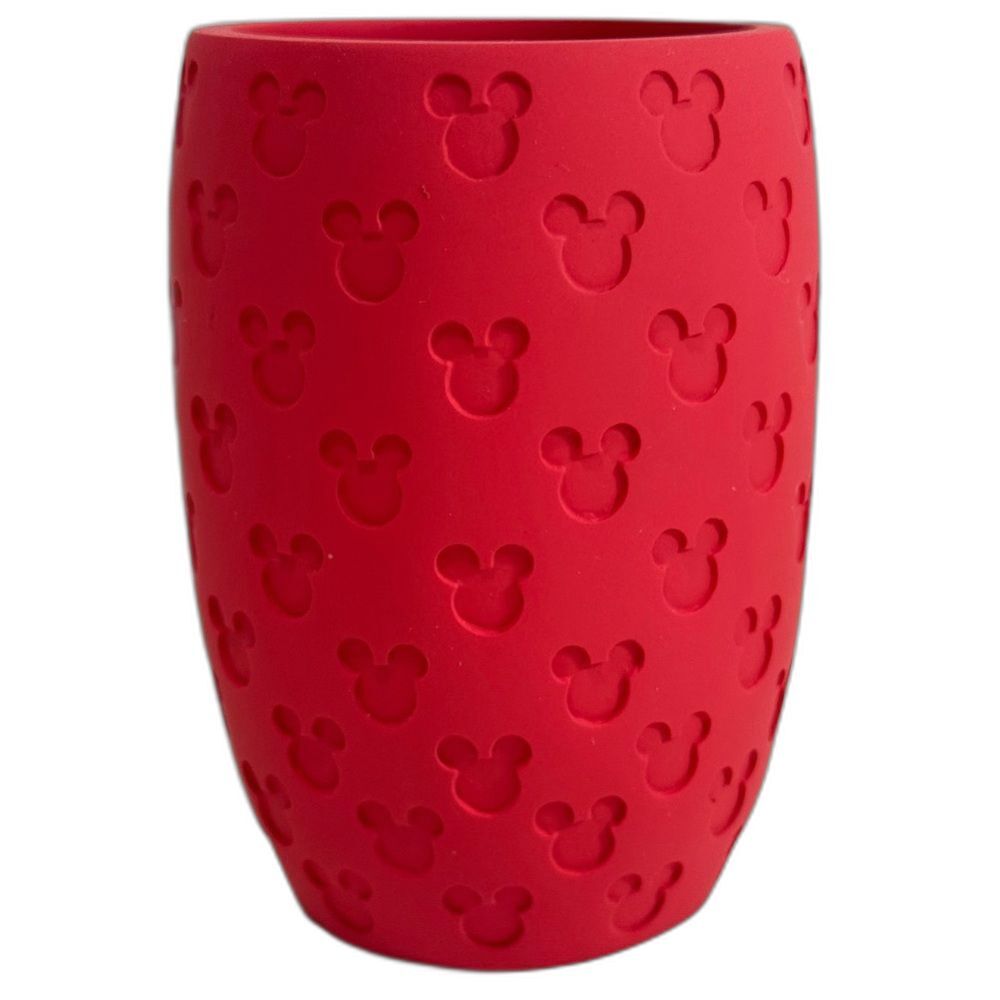 Mickey Mouse Red Cup/Toothbrush Holder, Resin, Embossed Ear/Head Shape Pattern